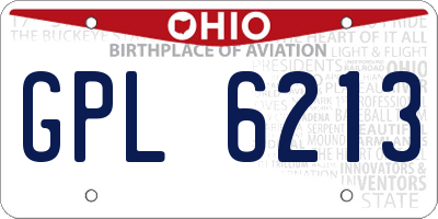 OH license plate GPL6213