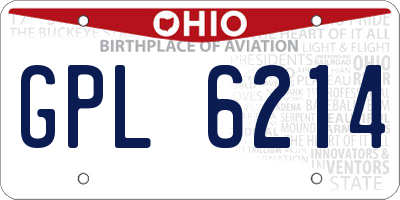 OH license plate GPL6214