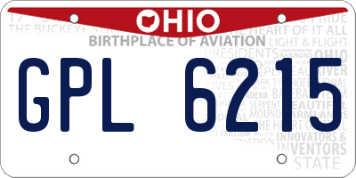 OH license plate GPL6215