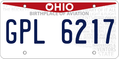 OH license plate GPL6217