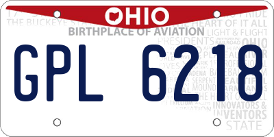 OH license plate GPL6218