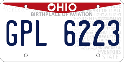 OH license plate GPL6223