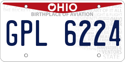 OH license plate GPL6224