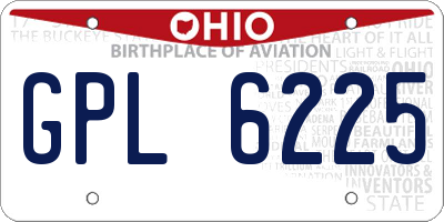 OH license plate GPL6225