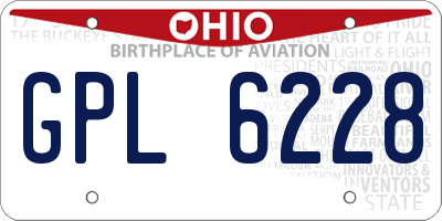 OH license plate GPL6228