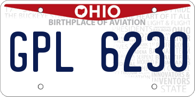 OH license plate GPL6230