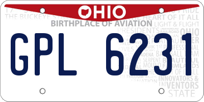 OH license plate GPL6231