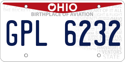 OH license plate GPL6232