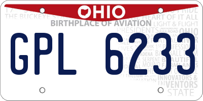 OH license plate GPL6233