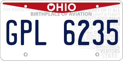 OH license plate GPL6235