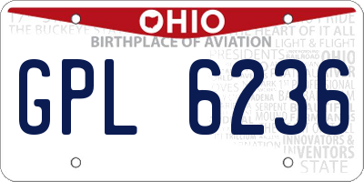 OH license plate GPL6236
