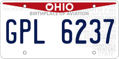 OH license plate GPL6237