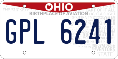 OH license plate GPL6241