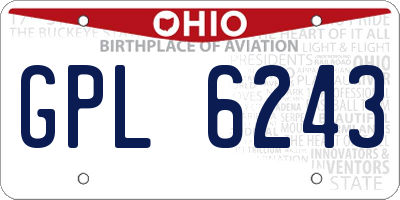 OH license plate GPL6243