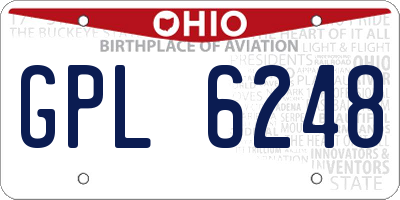 OH license plate GPL6248