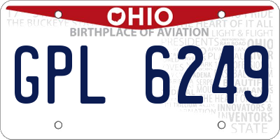 OH license plate GPL6249