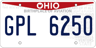 OH license plate GPL6250