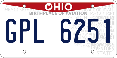 OH license plate GPL6251