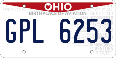 OH license plate GPL6253