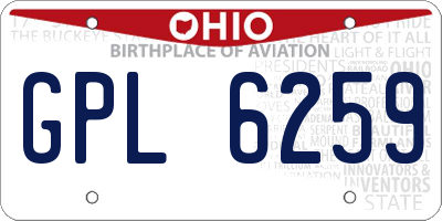 OH license plate GPL6259