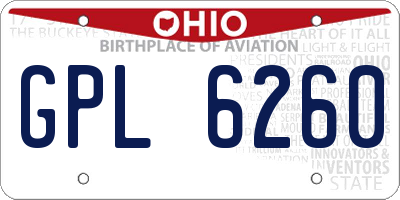 OH license plate GPL6260