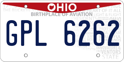 OH license plate GPL6262