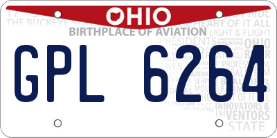 OH license plate GPL6264