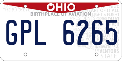 OH license plate GPL6265