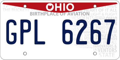 OH license plate GPL6267