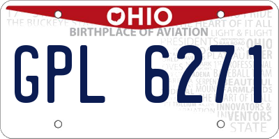 OH license plate GPL6271