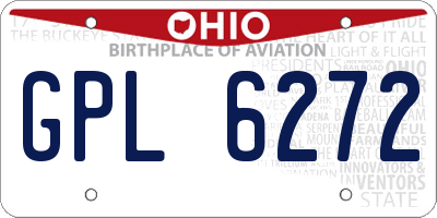 OH license plate GPL6272