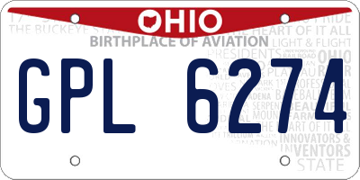 OH license plate GPL6274