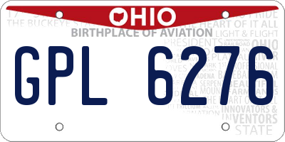 OH license plate GPL6276