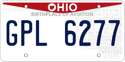OH license plate GPL6277