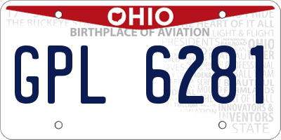 OH license plate GPL6281