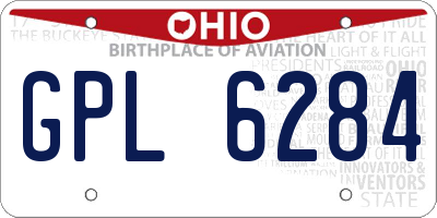 OH license plate GPL6284
