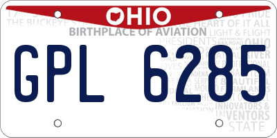 OH license plate GPL6285