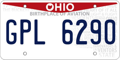 OH license plate GPL6290