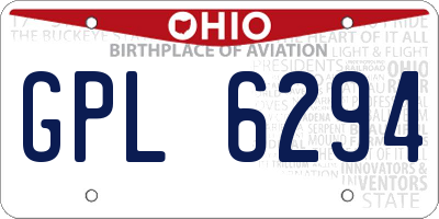 OH license plate GPL6294