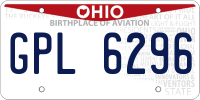 OH license plate GPL6296