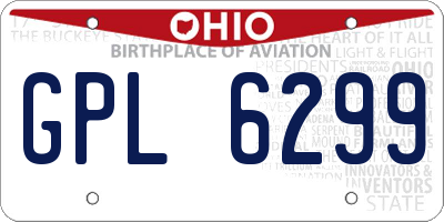 OH license plate GPL6299
