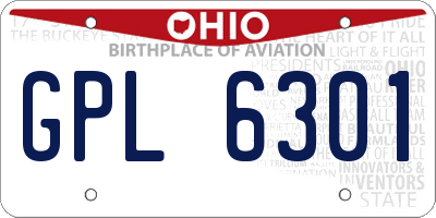 OH license plate GPL6301