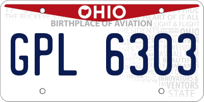 OH license plate GPL6303