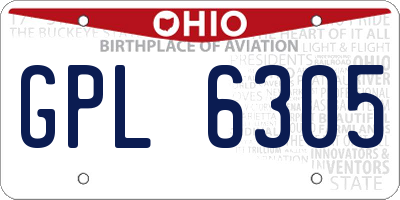 OH license plate GPL6305