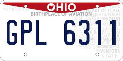 OH license plate GPL6311