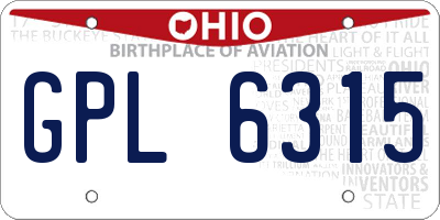 OH license plate GPL6315
