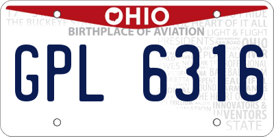 OH license plate GPL6316