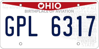 OH license plate GPL6317
