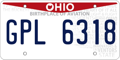 OH license plate GPL6318