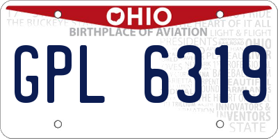 OH license plate GPL6319